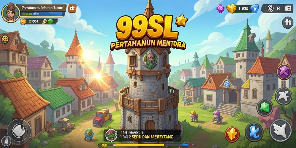 Menara pertahanan siap melawan gelombang musuh di 99SL.