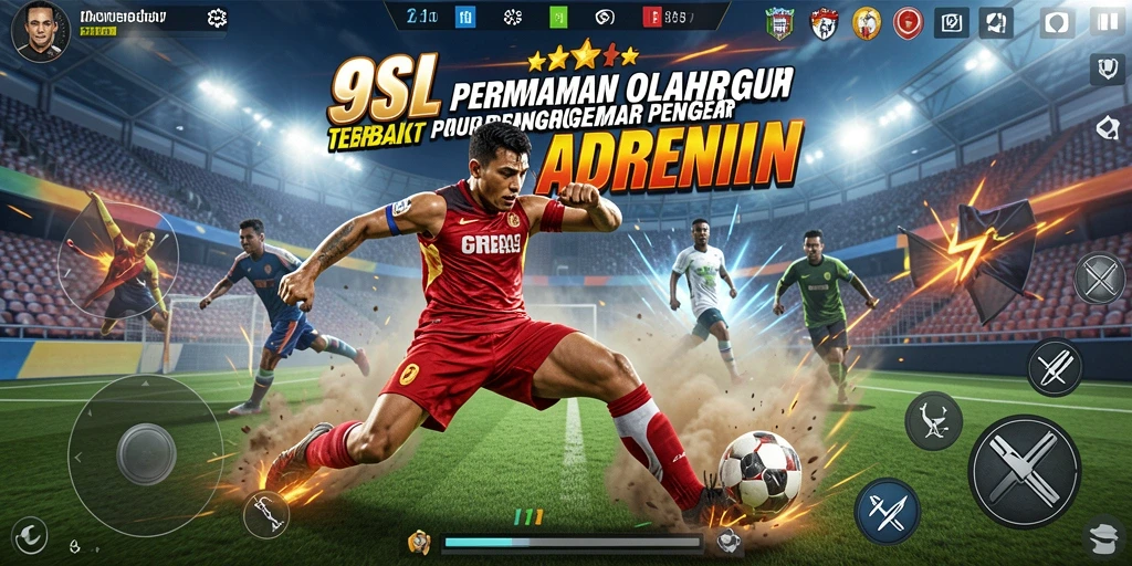 Tampilan gameplay seru dalam 9SL dengan aksi olahraga intens.