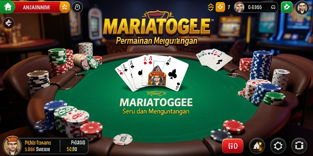 Tampilan gameplay seru dalam permainan Poker MARIATOGEL.